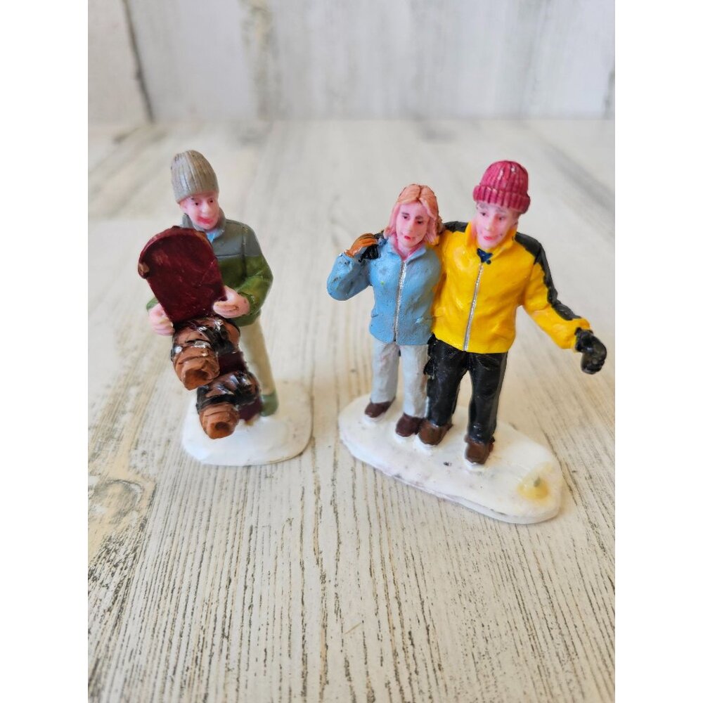 Lemax skier snowboarder AS IS‎ people accessory village
